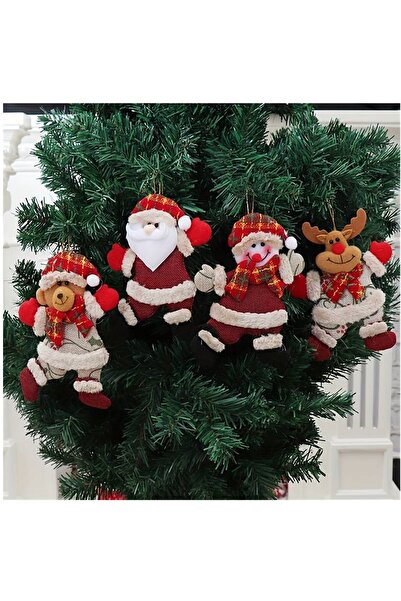 Sezy 2 Adet 18 CM Lüks Kaliteli Bez Yılbaşı Çam Ağacı Süsü Yılbaşı Dekor