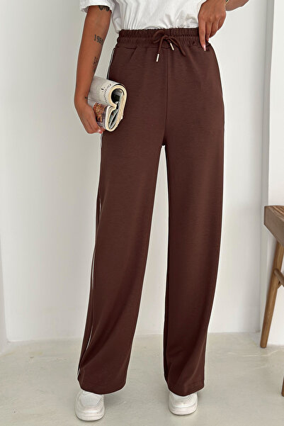 Noa Noa Women's Elastic Waist Lace-Up Wide Leg Pants – Comfortable & Minimal Style