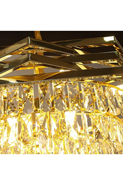 HAMER Luxury Crystal Chandelier, Modern Gold Shimmer Chandelier, 100cm, Elegant
