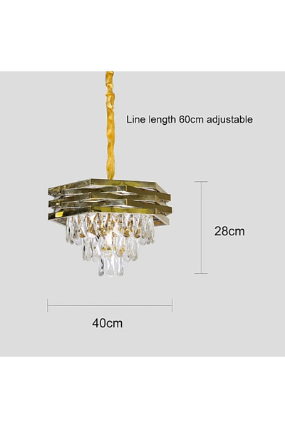 HAMER Shimmer Crystal Chandelier Gold 40 cm - E14 x5