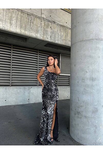 Larenmoda Kadife Pul Payet Elbise