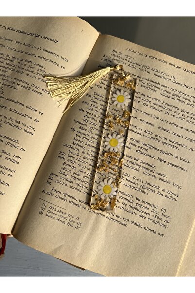 Sultan Tasarım Papatya Görselli - Etiketli Epoksi Kitap Ayracı ( 1 Adet )