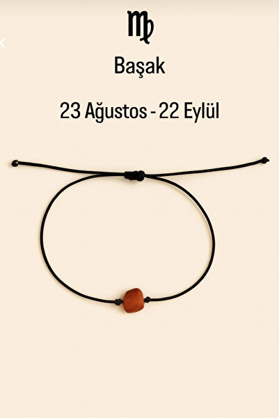 Femenino Başak Burcu Gerçek Doğal Akik Taşlı Şans Bilekliği - Özel Kutulu