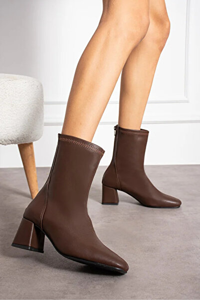 nuvora Cizme de damă elastice, cu vârf înalt, cu formă medie – Cizme de iarnă...