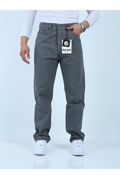 Penaltı Men's Baggy Canvas Fabric Gray Trousers