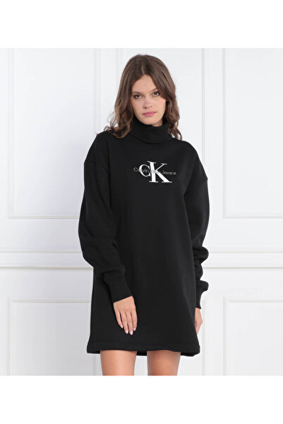 Calvin Klein Elbise Monologo RN Dress Sweatshirt Elbise Relaxed Fit ZW0ZW02622