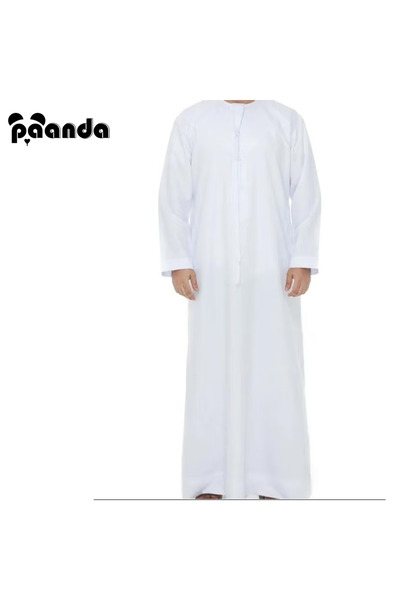 Panda Everyday Emirati Kandora for Men – Traditional Arabic Thobe with Crew Neck and Long Sleeves, Soft