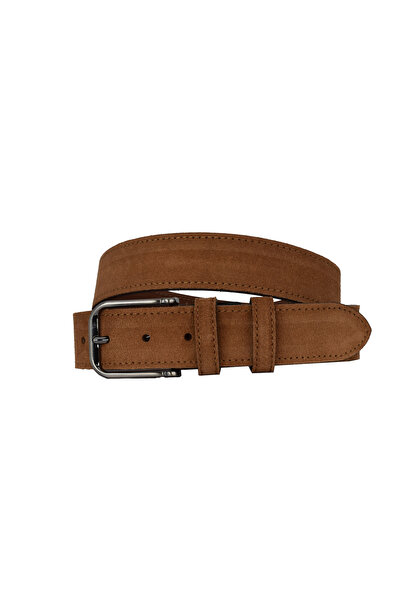 GoDeri 100% Genuine Leather 4 cm Cinnamon Suede Belt Jeans, Canvas Compatible Suede_Cinnamon
