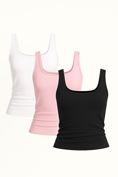 LUSHN Women's 3-Piece Lycra Basic Blouse Set – Premium Mix Fit Collection