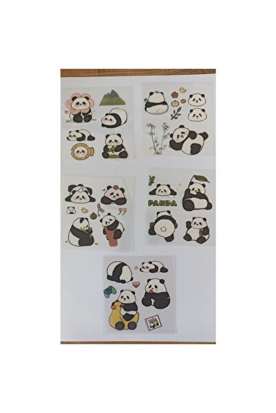 İthal Bloc de autocolante PET cu panda kawaii, 5-10 coli