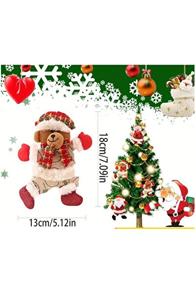 Sezy 2 Adet 18 CM Lüks Kaliteli Bez Yılbaşı Çam Ağacı Süsü Yılbaşı Dekor