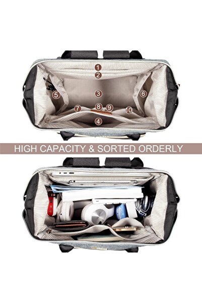 LOVEVOOK حقيبة ظهر نسائية كبيرة مقاومة للماء للكمبيوتر المحمول مع منفذ USB