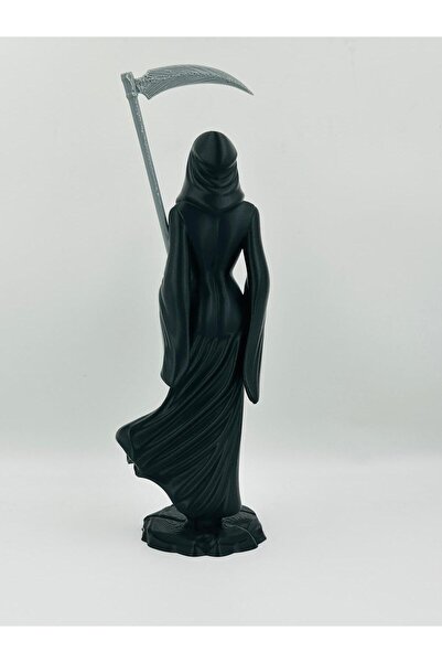WELLCUT Lady Reaper Figürü – 20 cm Siyah Azrail Kadın Heykel – 3D Baskı Dekoratif Biblo