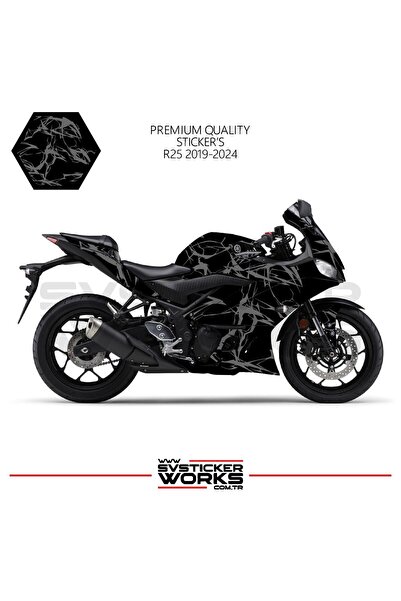 ARONA YAMAHA R25 2019-2024 Kaplama Sticker Şimşek Yıldırım Motor Kaplama Mode...