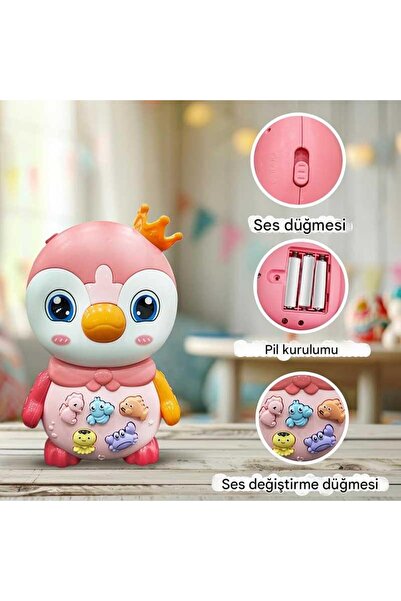 doremodam بيانو تعليمي للأطفال من بينجوين - وردي (ليسينيا)