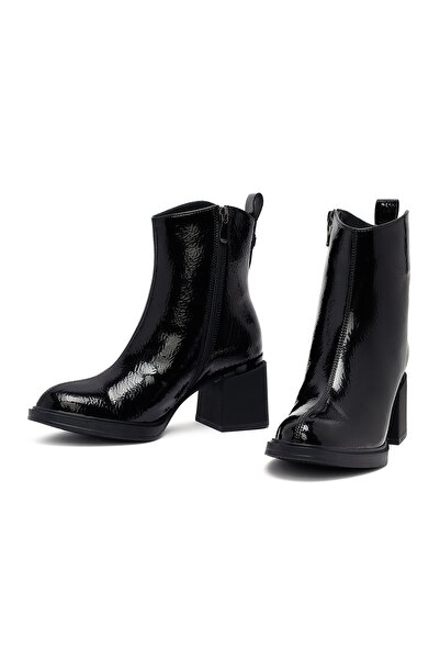 Derimod Kadın Siyah Fermuarlı Kalın Topuklu Bot 25WFE401816