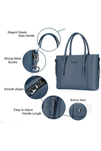 Mosiso Women's Large PU Leather Tote Laptop Bag