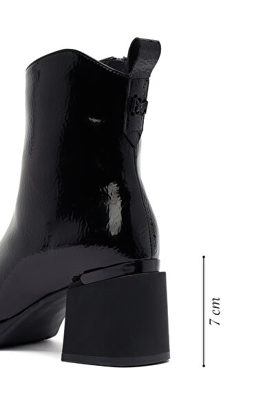 Derimod Kadın Siyah Fermuarlı Kalın Topuklu Bot 25WFE401816