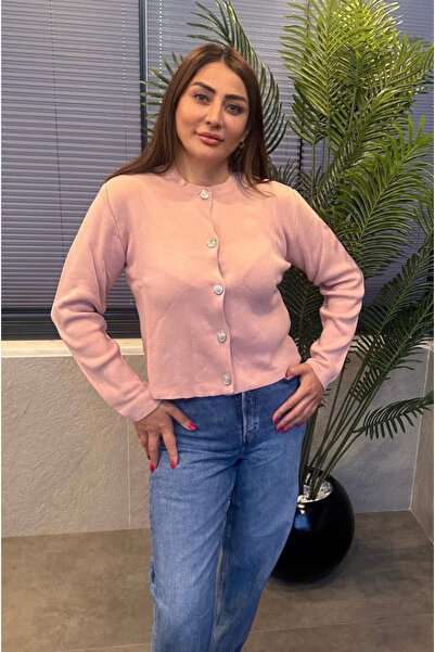 MİR STORE سترة بأزرار فضية وردية