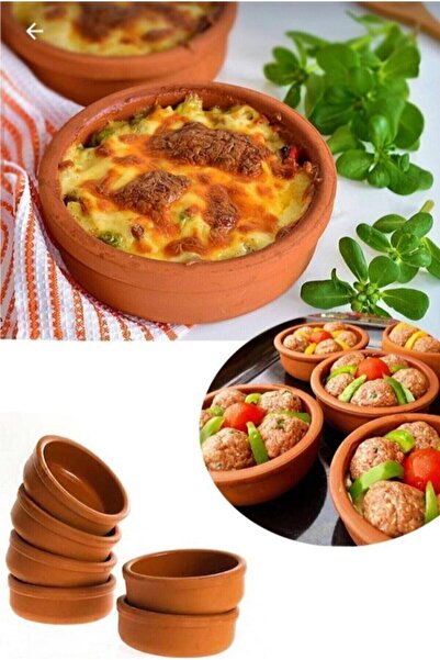 Generic Set of 6 glazed earthenware dishes, which are dishes used for baking and serving.