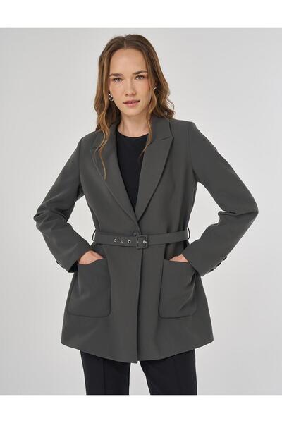 Kayra Toka Detaylı Blazer Ceket Haki
