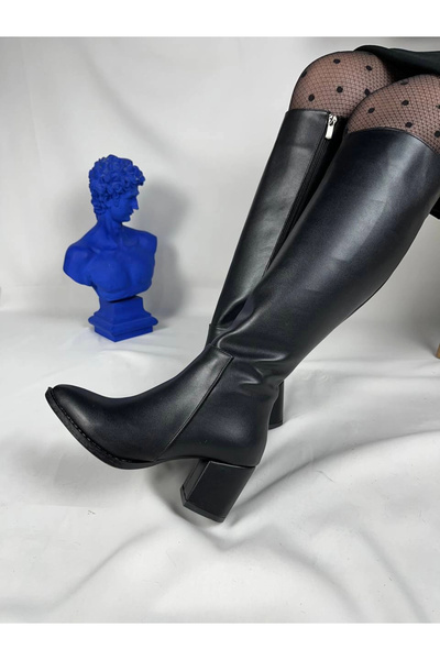 TB Terzi Bey حذاء نسائي يومي من الجلد الفحمي طراز Tb-505 Terzi Bey