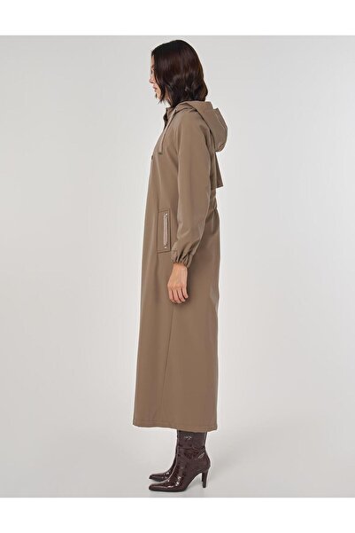 Kayra Stand Collar Overcoat Mink
