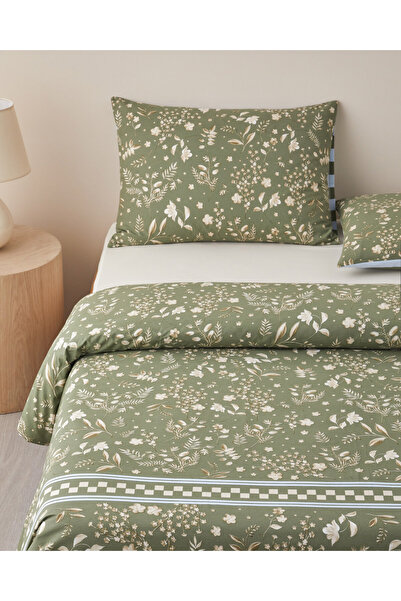 English Home Florish Cotton Single Duvet Cover Set 160X220 cm Green