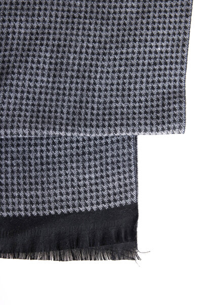 ALTINYILDIZ CLASSICS Men's Grey-Black Patterned Standard Fit Scarf