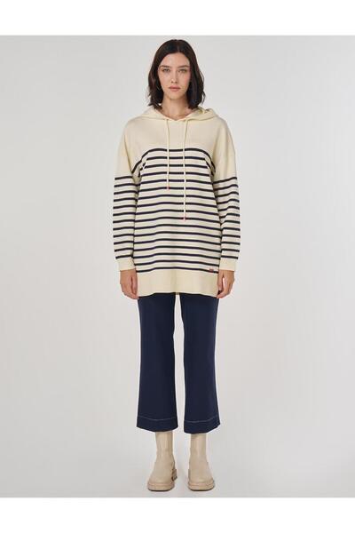 KYR Stripe Pattern Knitwear Tunic Dark Navy Blue