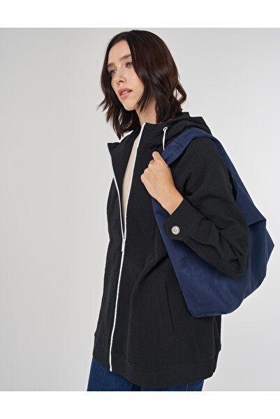 KYR Hooded Detailed Waffle Jacket Black