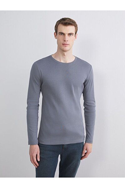 LC Waikiki Tricou cu mânecă lungă pentru bărbați LCWAIKIKI Classic guler rotund basic