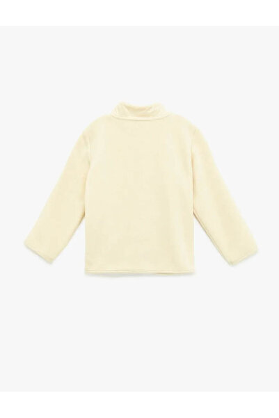 Koton Hanorac din lână cu mânecă lungă, cu buzunar, cu guler înalt și fermoar