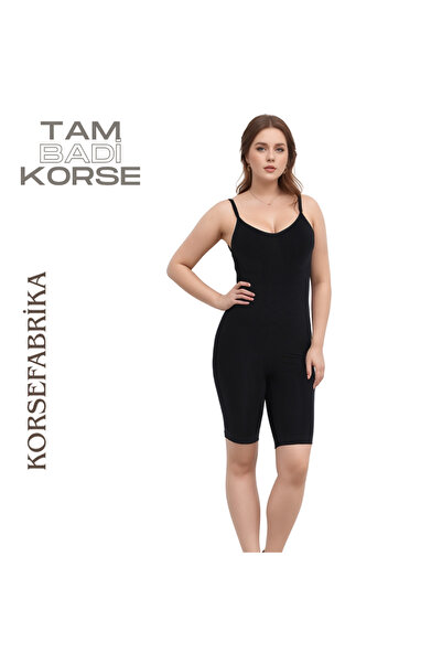 KORSEFABRİKA Full Body Shaping Long Leg Women's Shapewear Corset with Adjustable Straps