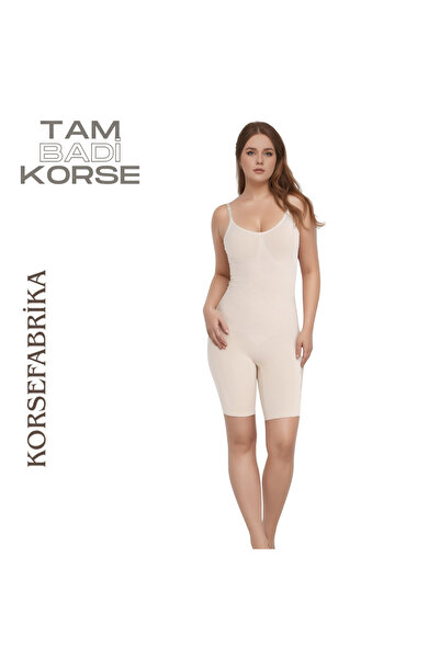 KORSEFABRİKA Full Body Shaping Long Leg Women's Shapewear Corset with Adjustable Straps