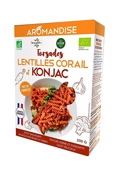 JollyMag ζυμαρικά fusilli από φακές κοραλλιών και konjac, 200 γρ., Aromandise