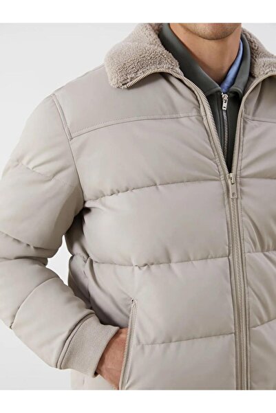 LC Waikiki Standard Fit Shirt Collar Men's Leather Look Jacket (W5)