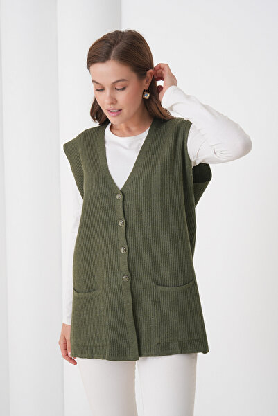 New Lamierra Mother Women's Knitwear Ribbed Wool Vest
