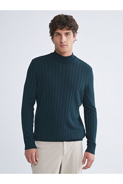LC Waikiki Southblue Half Turtleneck Men's Knitwear Sweater