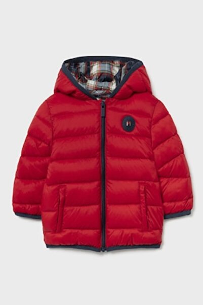 MAYORAL Quilted Hooded Jacket, Red, 92 CM