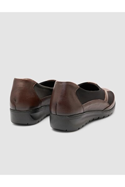 Cabani 100% Genuine Leather Brown Buckle Detailed Women's Comfort Shoes