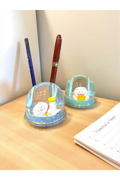 HEDİYE FİKRİ Suport pentru stilou cu pisica norocoasă (Maneki-Neko) – Decor n...