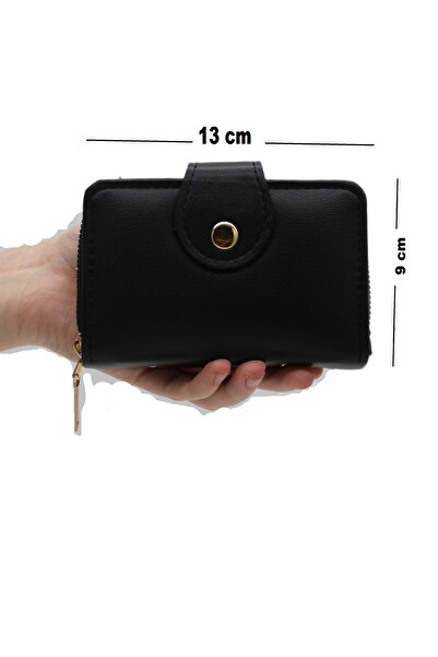 Bevitton Bozuk Para Gözlü Bol Kartlıklı Siyah Mini Kadın Cüzdanı 001