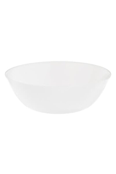 SHOPIENS Round Arcopal Bowl, White Opal, 0.55 L, Ø16 cm, H5 cm, Dishwasher & Microwave Safe