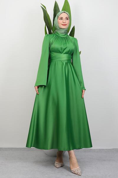 GİYZAMİLA Nazlı Hijab Dress Pistachio Green