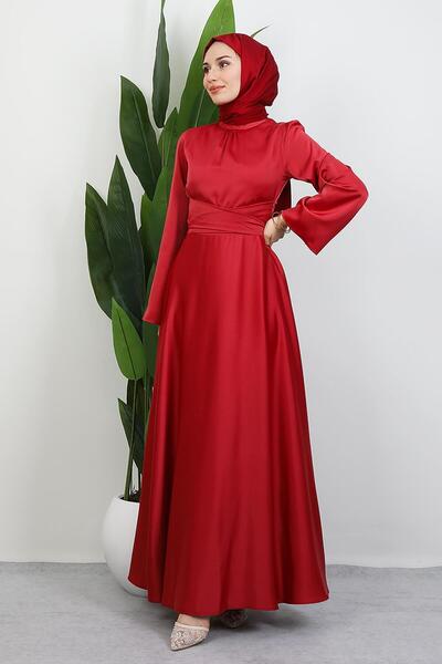 GİYZAMİLA Nazlı Tesettür Dress Pomegranate Flower