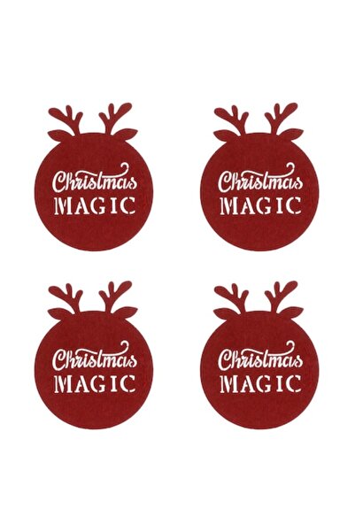 SHOPIENS Set de suporturi pentru pahare, Magie de Crăciun, Design cu Reni, Vi...