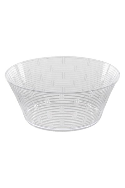 SHOPIENS Plastic Bowl, Striped, Transparent, 24.3 cm diameter, 11.5 cm height, 3.42 L