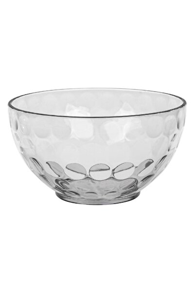 SHOPIENS Ice Cream Bowl - Transparent Plastic, Dots Pattern, 0.35 L, Ø11 cm
