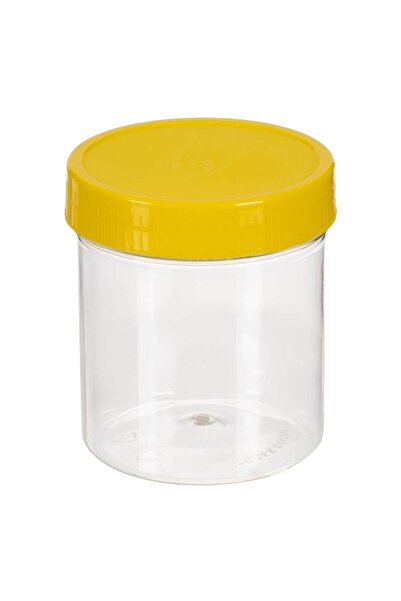 SHOPIENS Plastic Round Container with Yellow Lid, 0.4 L